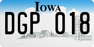IA license plate DGP018
