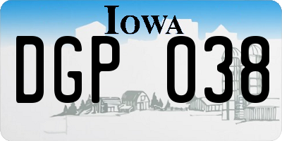 IA license plate DGP038