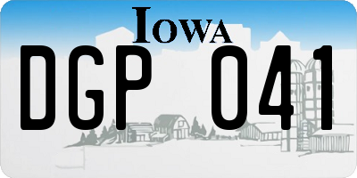 IA license plate DGP041