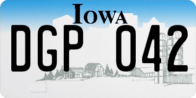 IA license plate DGP042