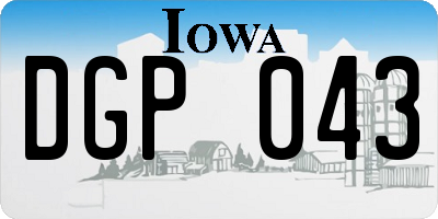 IA license plate DGP043