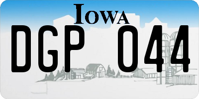 IA license plate DGP044