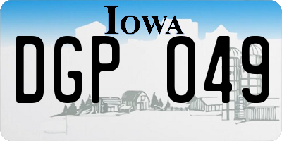 IA license plate DGP049