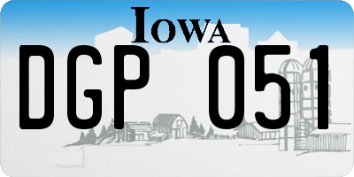 IA license plate DGP051