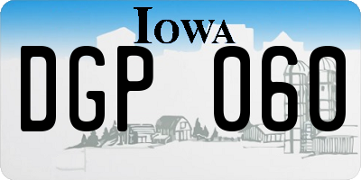 IA license plate DGP060
