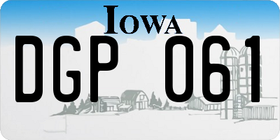 IA license plate DGP061
