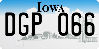 IA license plate DGP066