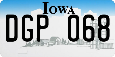 IA license plate DGP068
