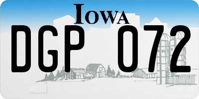 IA license plate DGP072