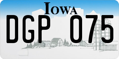 IA license plate DGP075