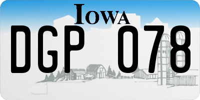 IA license plate DGP078