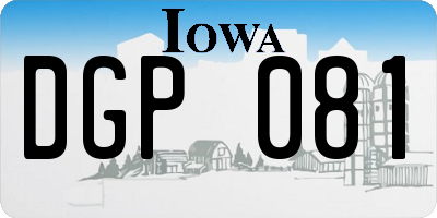 IA license plate DGP081