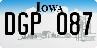 IA license plate DGP087