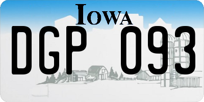 IA license plate DGP093