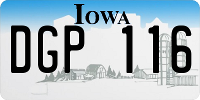 IA license plate DGP116