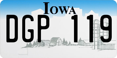 IA license plate DGP119