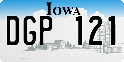 IA license plate DGP121