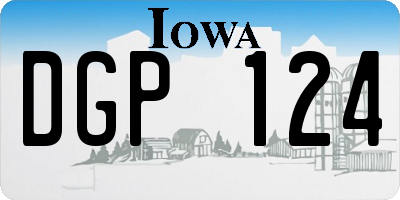 IA license plate DGP124