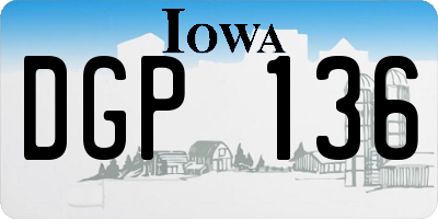 IA license plate DGP136