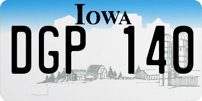 IA license plate DGP140