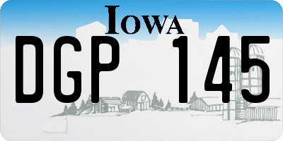 IA license plate DGP145