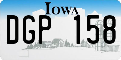 IA license plate DGP158
