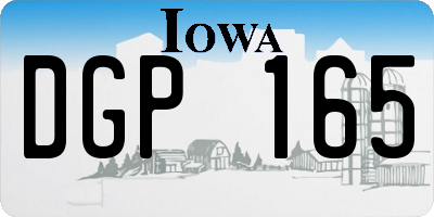 IA license plate DGP165