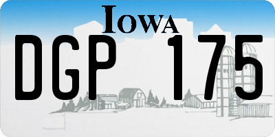 IA license plate DGP175
