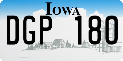 IA license plate DGP180