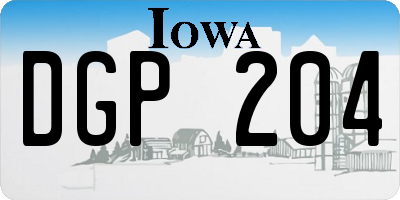 IA license plate DGP204