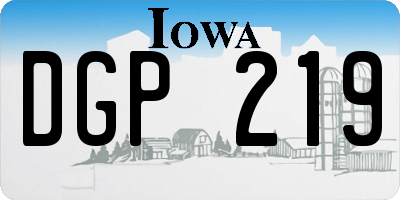 IA license plate DGP219