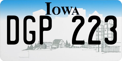 IA license plate DGP223