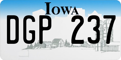IA license plate DGP237
