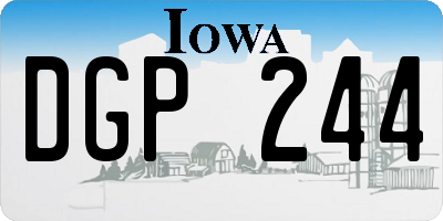 IA license plate DGP244