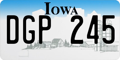 IA license plate DGP245