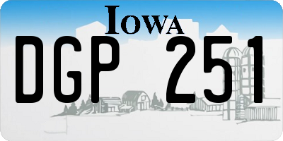 IA license plate DGP251