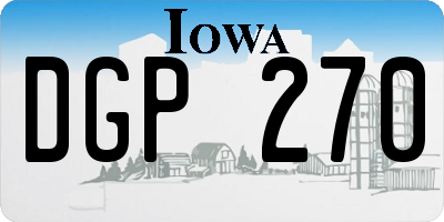 IA license plate DGP270