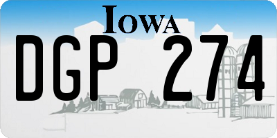 IA license plate DGP274