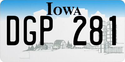 IA license plate DGP281