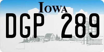IA license plate DGP289