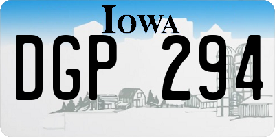 IA license plate DGP294