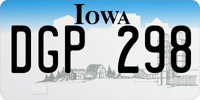 IA license plate DGP298