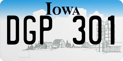 IA license plate DGP301