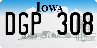 IA license plate DGP308