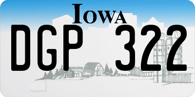 IA license plate DGP322