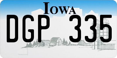 IA license plate DGP335