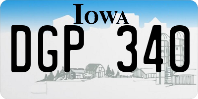 IA license plate DGP340
