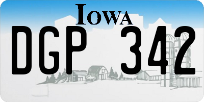 IA license plate DGP342