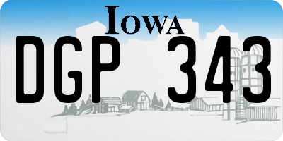 IA license plate DGP343