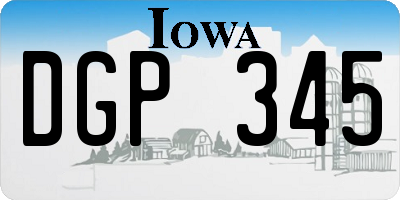 IA license plate DGP345
